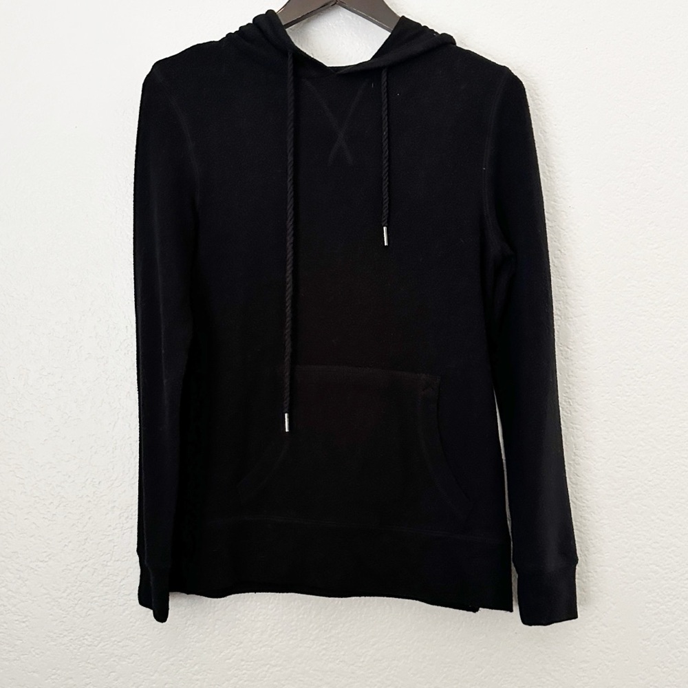 Z SUPPLY Black Fleece Drawstring Hoodie XS